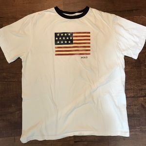 Vintage Polo Ralph Lauren Flag Ringer T Shirt